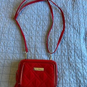 Vera Bradley crossbody wallet with adjustable strap (never used)